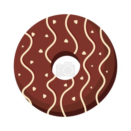 Ilustración de Donut gourmet con icono de hielo de chocolate aislado - Imagen libre de derechos