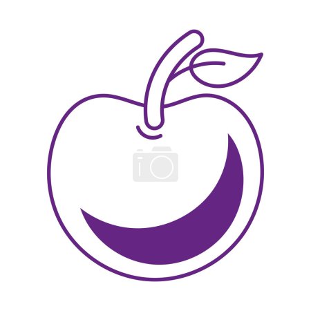 Téléchargez les illustrations : Icône pomme juteuse mûre isolée - en licence libre de droit