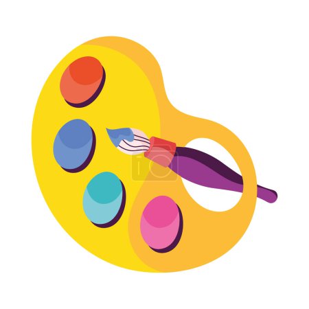 Illustration for Art watercolor palette and paintbrush icon - Royalty Free Image
