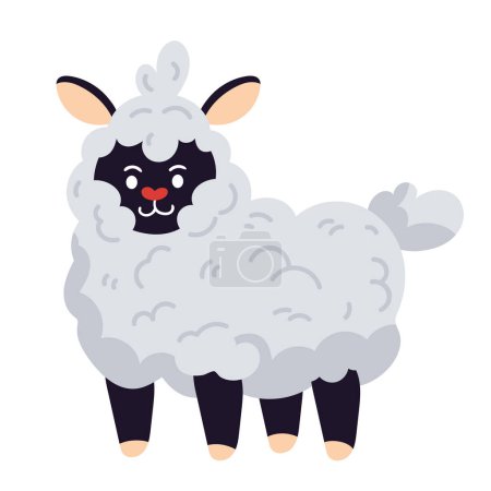 Illustration for Cute lamb farm animal icon isolated - Royalty Free Image