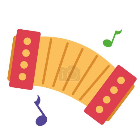 Téléchargez les illustrations : Icône accordéon note musicale isolée - en licence libre de droit