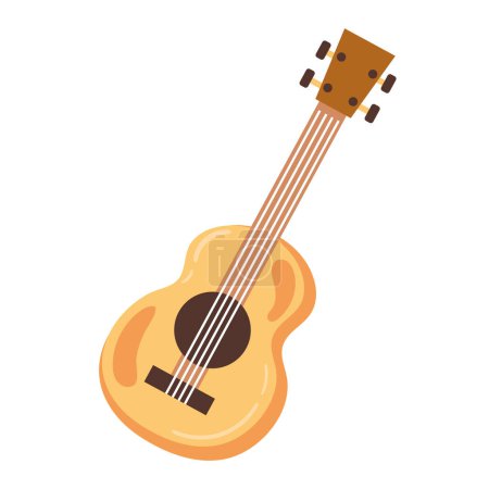 Illustration for Guitar classic string instrument icon isolated - Royalty Free Image