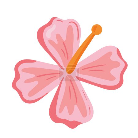 Illustration for Flower hibiscus nature icon isolated - Royalty Free Image