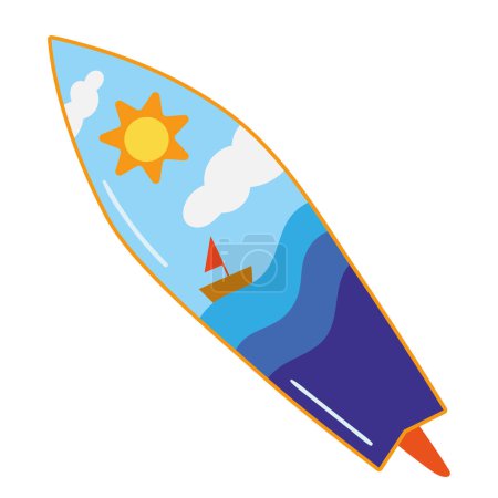 Ilustración de Tabla de surf icono deporte extremo aislado - Imagen libre de derechos