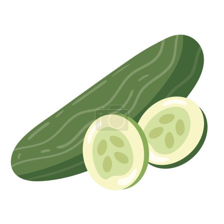Illustration for Fresh cucumber vegetable food and cooking icon - Royalty Free Image