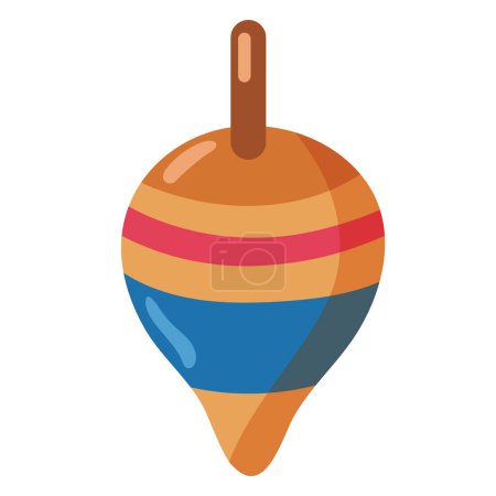 Illustration for Wooden toy spinning top icon isolated - Royalty Free Image