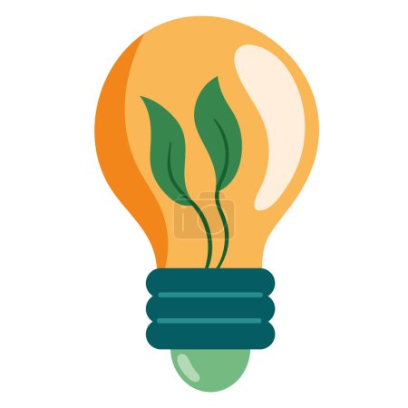 Illustration for Green energy efficient lightbulb ecology icon - Royalty Free Image
