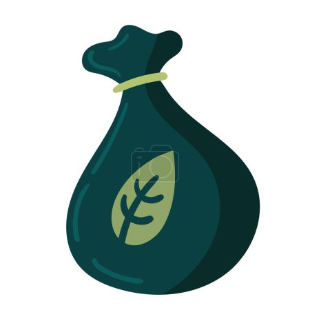Illustration for Green bag ecological icon isolated - Royalty Free Image
