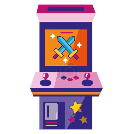 Téléchargez les illustrations : Jeu arcade machine icône isolé - en licence libre de droit