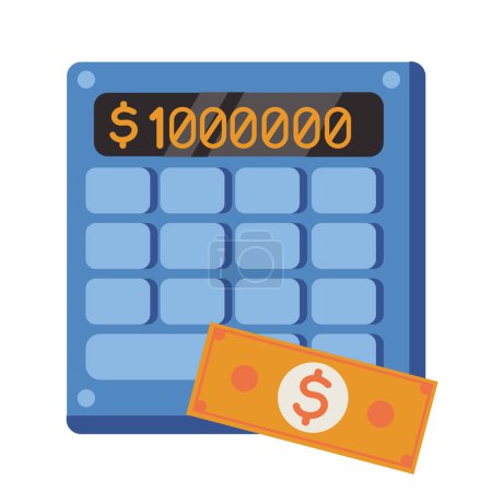 Ilustración de Calculadora de finanzas y dinero icono aislado - Imagen libre de derechos