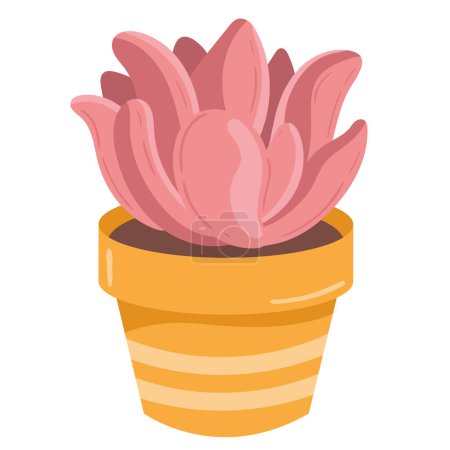 Ilustración de Planta en maceta suculenta icono aislado - Imagen libre de derechos