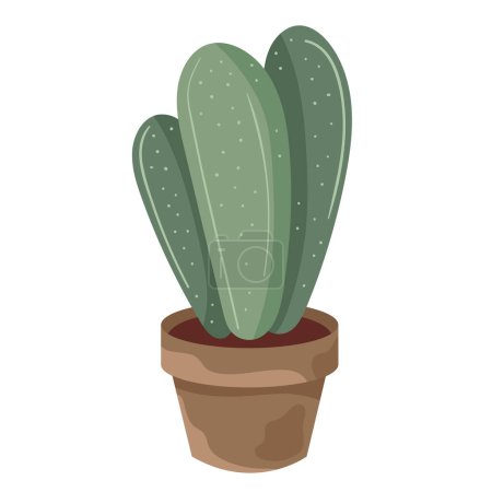 Illustration for Houseplant with spiked thorn in flower pot icon isolated - Royalty Free Image