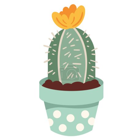 Téléchargez les illustrations : Icône de plante en pot cactus isolé - en licence libre de droit
