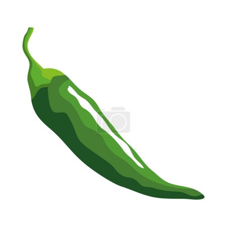 Téléchargez les illustrations : Assaisonnement de légumes frais icône chili isolé - en licence libre de droit