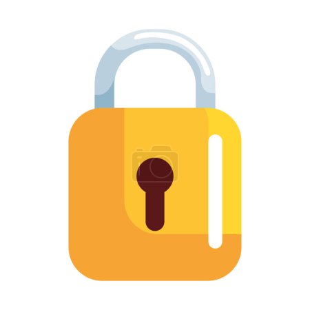 Téléchargez les illustrations : Symbole de verrouillage sécurisé icône de sécurité et de confidentialité isolé - en licence libre de droit