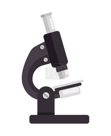 Ilustración de Científico analizando líquido con microscopio para investigación. - Imagen libre de derechos