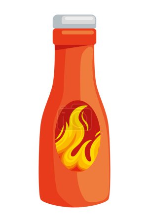 Ilustración de Quema de salsa de llama ingrediente de chile icono aislado - Imagen libre de derechos