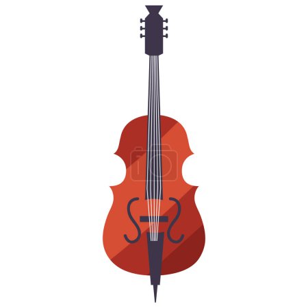 Illustration for Cello music instrument icon isolated - Royalty Free Image