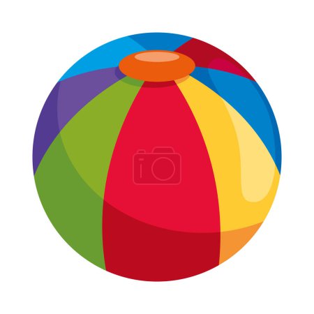 Téléchargez les illustrations : Icône gonflable amusante de ballon de plage isolé - en licence libre de droit