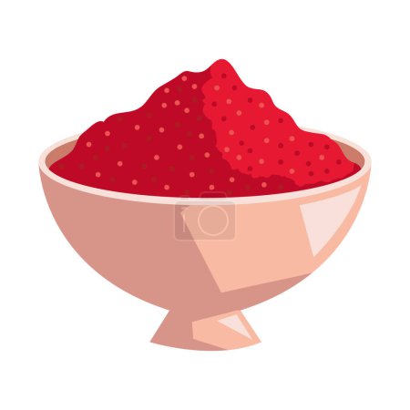Illustration for Fresh organic bowl chili powder icon isolated - Royalty Free Image