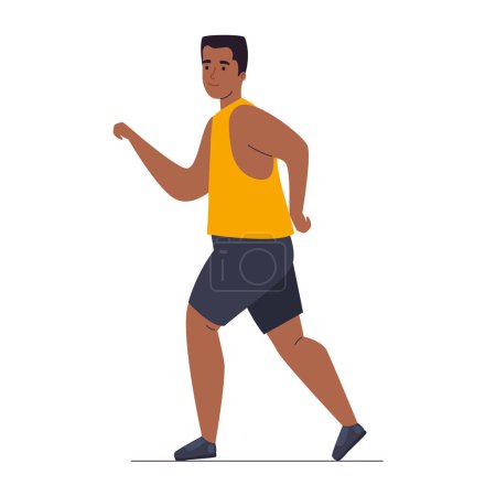 Illustration for Muscular man jogging activity icon isolated - Royalty Free Image
