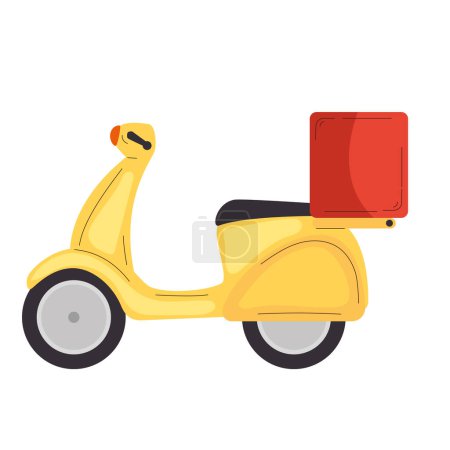 Ilustración de Motocicleta moderna entrega aventura con icono de velocidad - Imagen libre de derechos