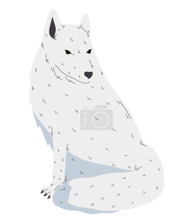 Téléchargez les photos : Loup arctique design sur blanc - en image libre de droit
