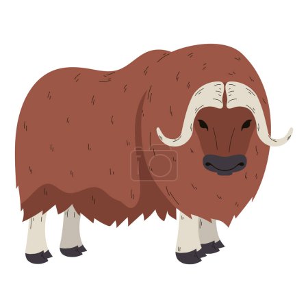 Illustration for Woolly ox design over white - Royalty Free Image