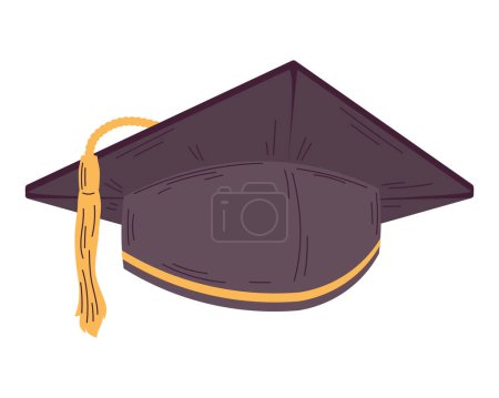 Ilustración de Diseño negro de la tapa de graduación sobre blanco - Imagen libre de derechos
