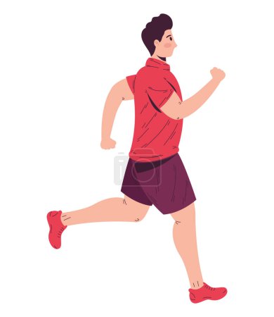 Illustration for Athlete running in competition over white - Royalty Free Image