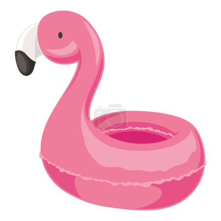 Illustration for Pink flamengo shaped float over white - Royalty Free Image
