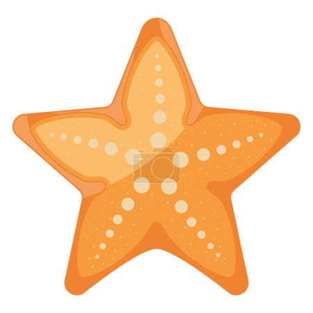 Téléchargez les illustrations : Étoile de mer de couleur orange et points blancs sur blanc - en licence libre de droit