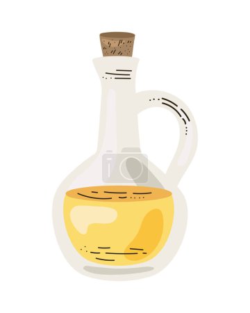 Illustration for Organic olive oil for healthy cooking over white - Royalty Free Image