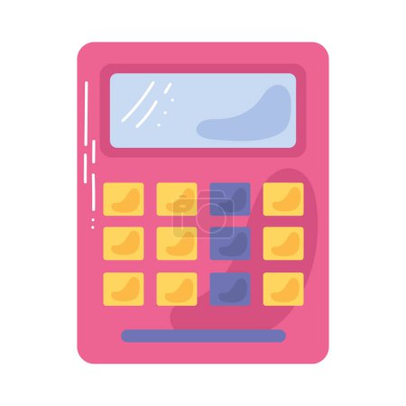 Illustration for Pink calculator design over white - Royalty Free Image
