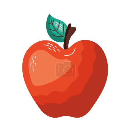Illustration for Juicy apple illustration over white - Royalty Free Image