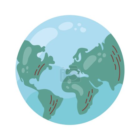 Ilustración de Planet map design over white - Imagen libre de derechos