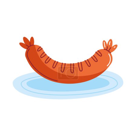 Illustration for Fresh sausage in dish icon - Royalty Free Image