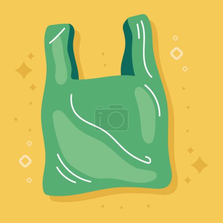 Illustration for Green eco friendly bag icon - Royalty Free Image