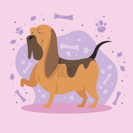 Ilustración de Beagle dog mascot domestic character - Imagen libre de derechos