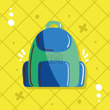 Illustration for Blue school bag equipment icon - Royalty Free Image