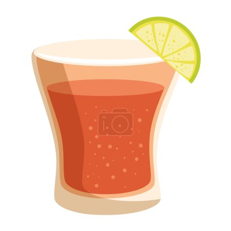 Illustration for Tequila shot fresh fruit icon isolated - Royalty Free Image