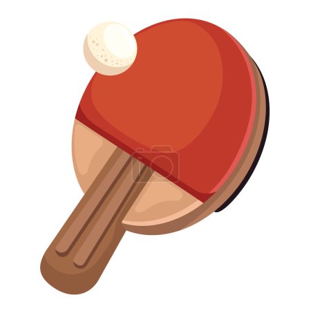 Ilustración de Pelota de tenis de mesa y raqueta icono aislado - Imagen libre de derechos