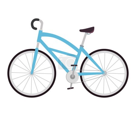 Ilustración de Bicicleta azul sobre fondo blanco icono aislado - Imagen libre de derechos