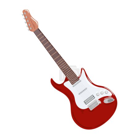 Téléchargez les illustrations : Instrument de musique guitare électrique icône isolé - en licence libre de droit