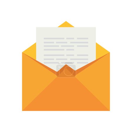 Illustration for Email with a yellow envelope icon isolated - Royalty Free Image