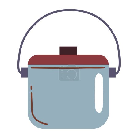 Illustration for Stainless steel casserole pot icon isolated - Royalty Free Image