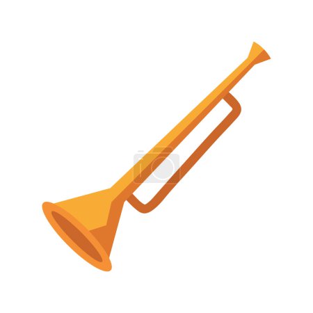 Illustration for Bugle music instrument icon isolated - Royalty Free Image