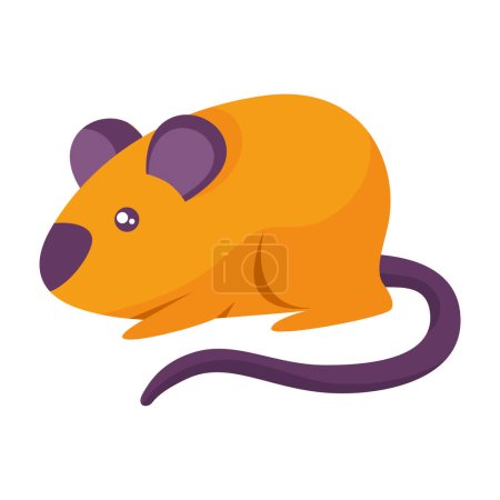 Illustration for Cute fluffy rat yellow toy icon isolated - Royalty Free Image