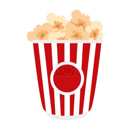 Illustration for Bucket with pop corn icon isolated - Royalty Free Image