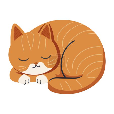 Téléchargez les illustrations : Icône chaton mignon, icône animal endormi isolé - en licence libre de droit